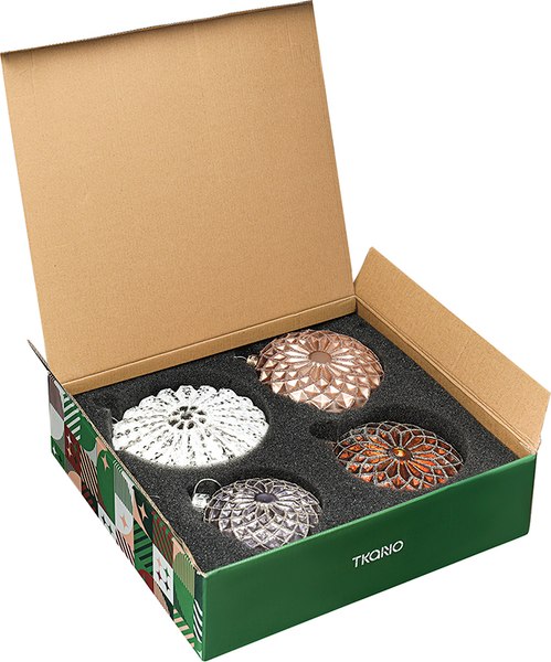 Набор елочных игрушек Tkano New Year Essential Winter wonders / TK24-NY_DEC0013 (4шт)