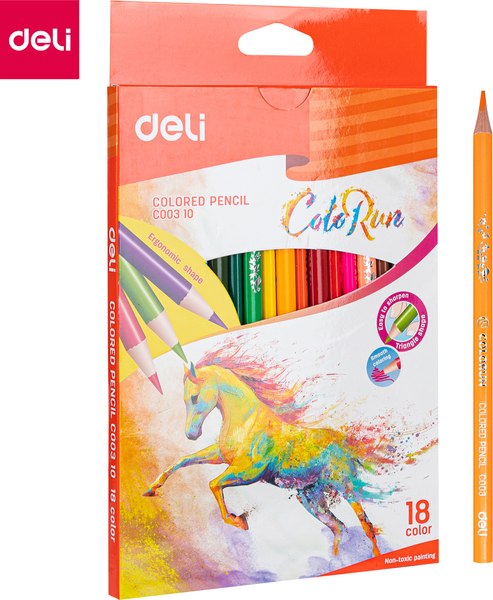 Набор цветных карандашей Deli ColoRun / C00310 (18цв)