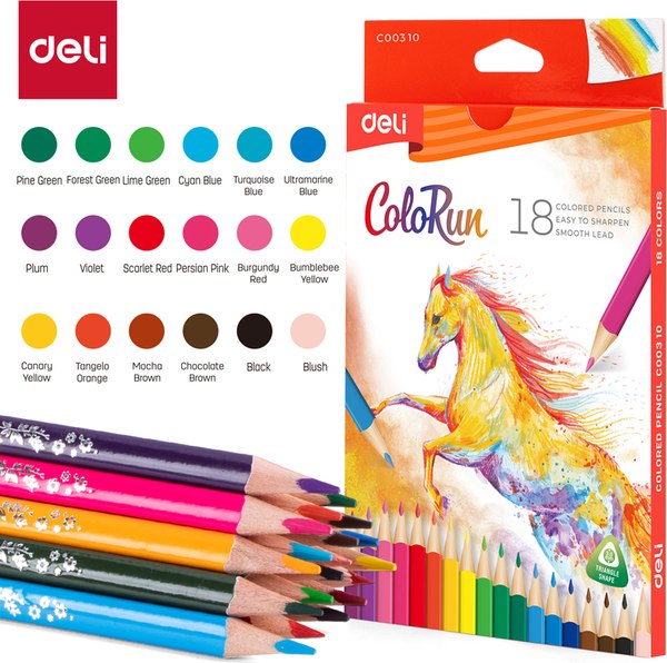 Набор цветных карандашей Deli ColoRun / C00310 (18цв)