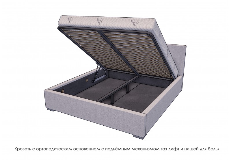 Полуторная кровать Elmax Барлетта 140x200 Газ-лифт (Glory 14, зеленый) — фото 5