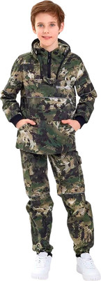 Костюм для охоты и рыбалки Huntsman Детский Антигнус Зеленый питон Сорочка Смесовая (р.36-38/134-140) -