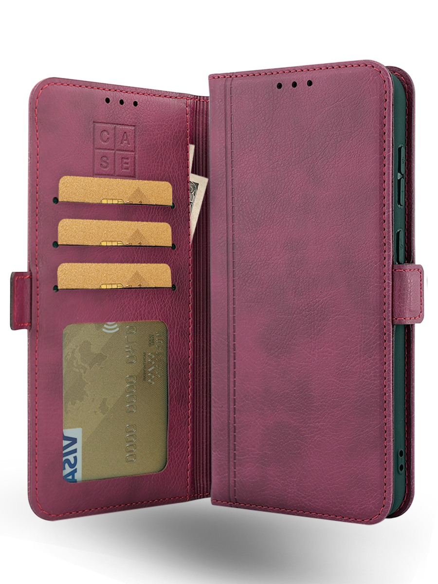 Чехол-книжка Case Book для Honor X8b с магнитной застежкой (темно-красный) — фото 2