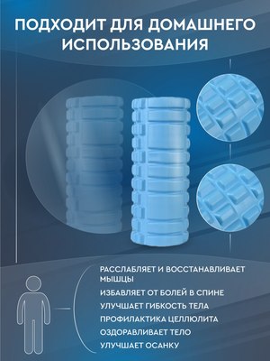 Валик для фитнеса Solmax&Fitness FI54701 (голубой)