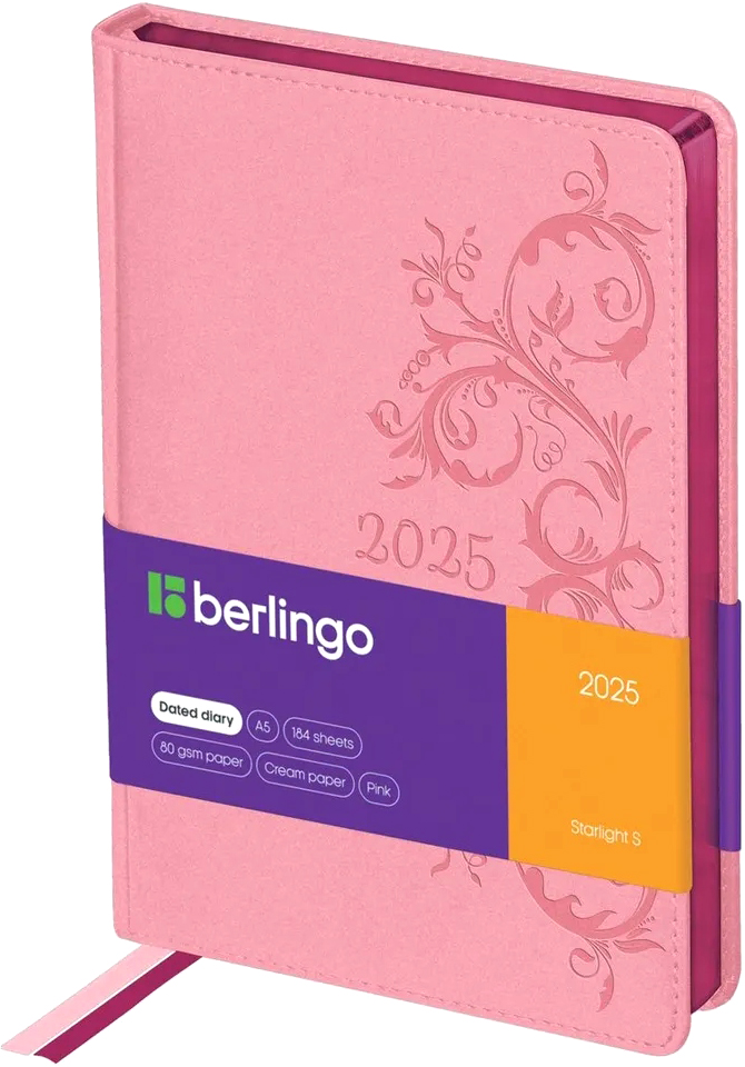 Ежедневник Berlingo Starlight S 2025 А5 / DD5_84503 (184л, розовый)