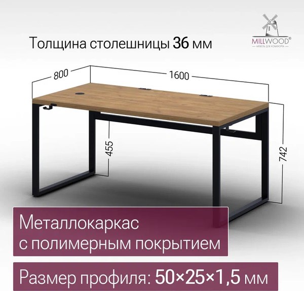 Купить Компьютерный стол Millwood Каир Смарт 160x80x74.2 в Слуцке