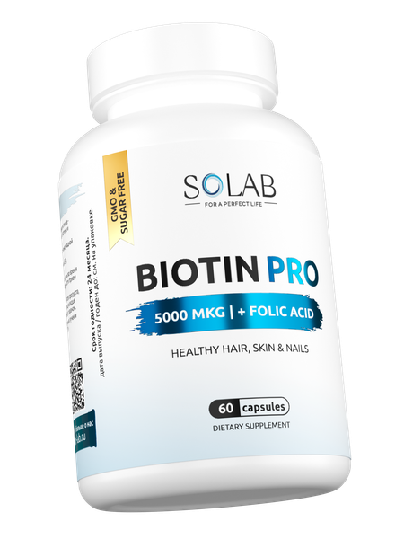 Мультивитаминный комплекс SOLAB Биотин PRO (60 капсул)