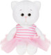 Мягкая игрушка Колбаскин & Мышель Мышель в полосатом роз. платье с бантиком / MT-MRT-КМ-0320249-20 -