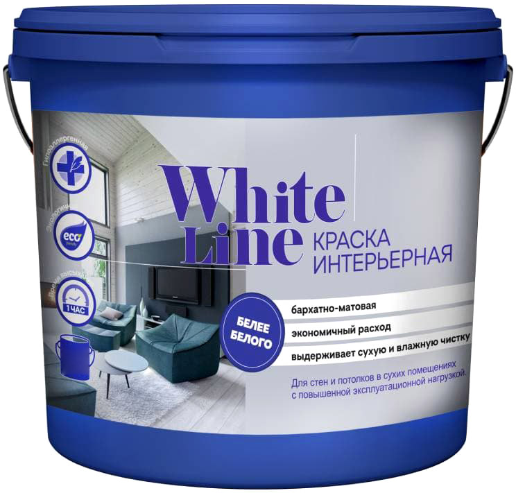 Краска Квил White Line Интерьерная База 1 бархатно-матовая (4.5л/7.2кг)
