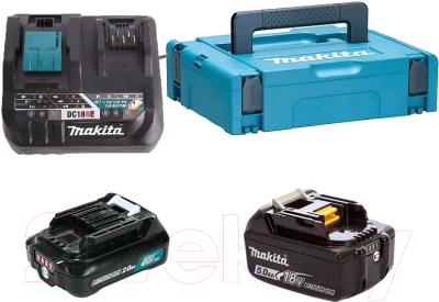 

Набор аккумуляторов для электроинструмента Makita, BL1021B + BL1850B с зарядным DC18RE