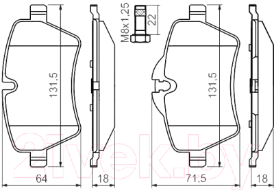 

Тормозные колодки Bosch, 0986494489