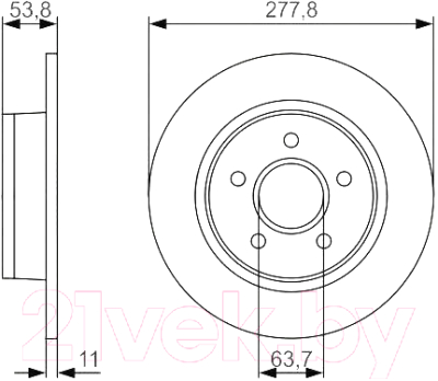 

Тормозной диск Bosch, 0986479S51