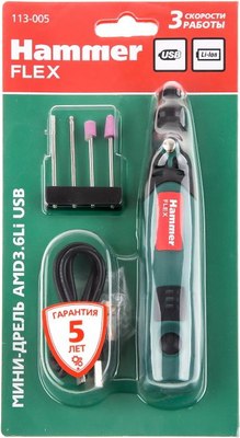 Электроотвертка Hammer Flex ACD3.6Li USB (545454)