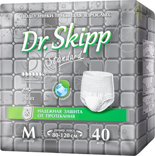 Трусы впитывающие для взрослых Dr.Skipp Standard M-2 (40шт)
