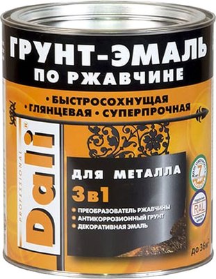 Грунт-эмаль DALI По ржавчине 3в1 База А (700мл, белый) - 