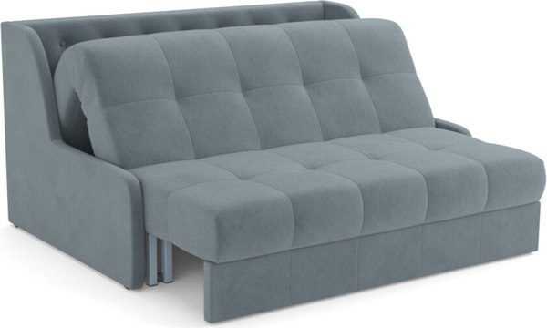 Диван Mebel-Ars Аккордеон Барон №6 НПБ 120x200 (велюр серый/синий HB-178/26)