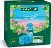 Набор косметики для тела Palmolive Твой Массаж и Бодрящая Свежесть Гель д/д 250мл+Мыло 90г+Мочалка - 