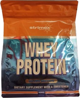 Протеин Strimex Whey Protein Silver Edition (500г, клубника-банан) - 
