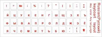 

Наклейки для клавиатуры, Русский
