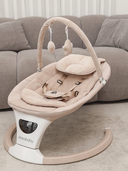 Детский шезлонг Amarobaby Teddy Swing / AB24-22TED/03 (бежевый)