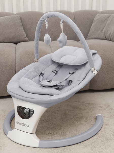 Детский шезлонг Amarobaby Teddy Swing / AB24-22TED/11 (серый)