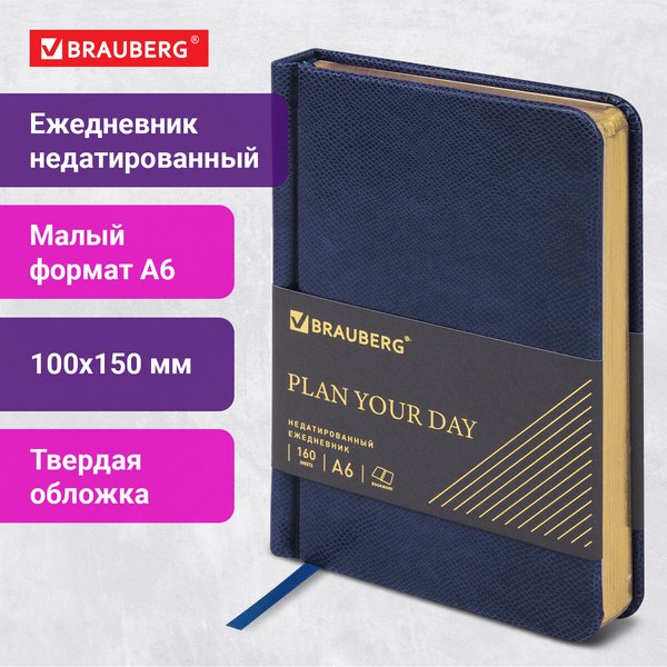 Ежедневник Brauberg Iguana / 114467 (160л, синий)