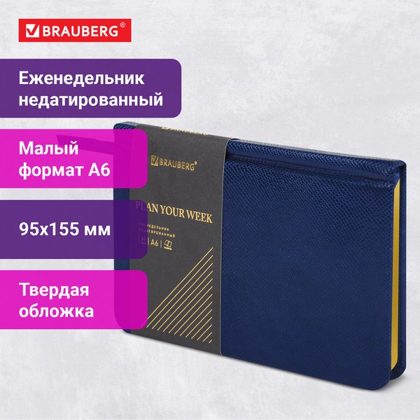 Еженедельник Brauberg Iguana / 114479 (64л, синий)
