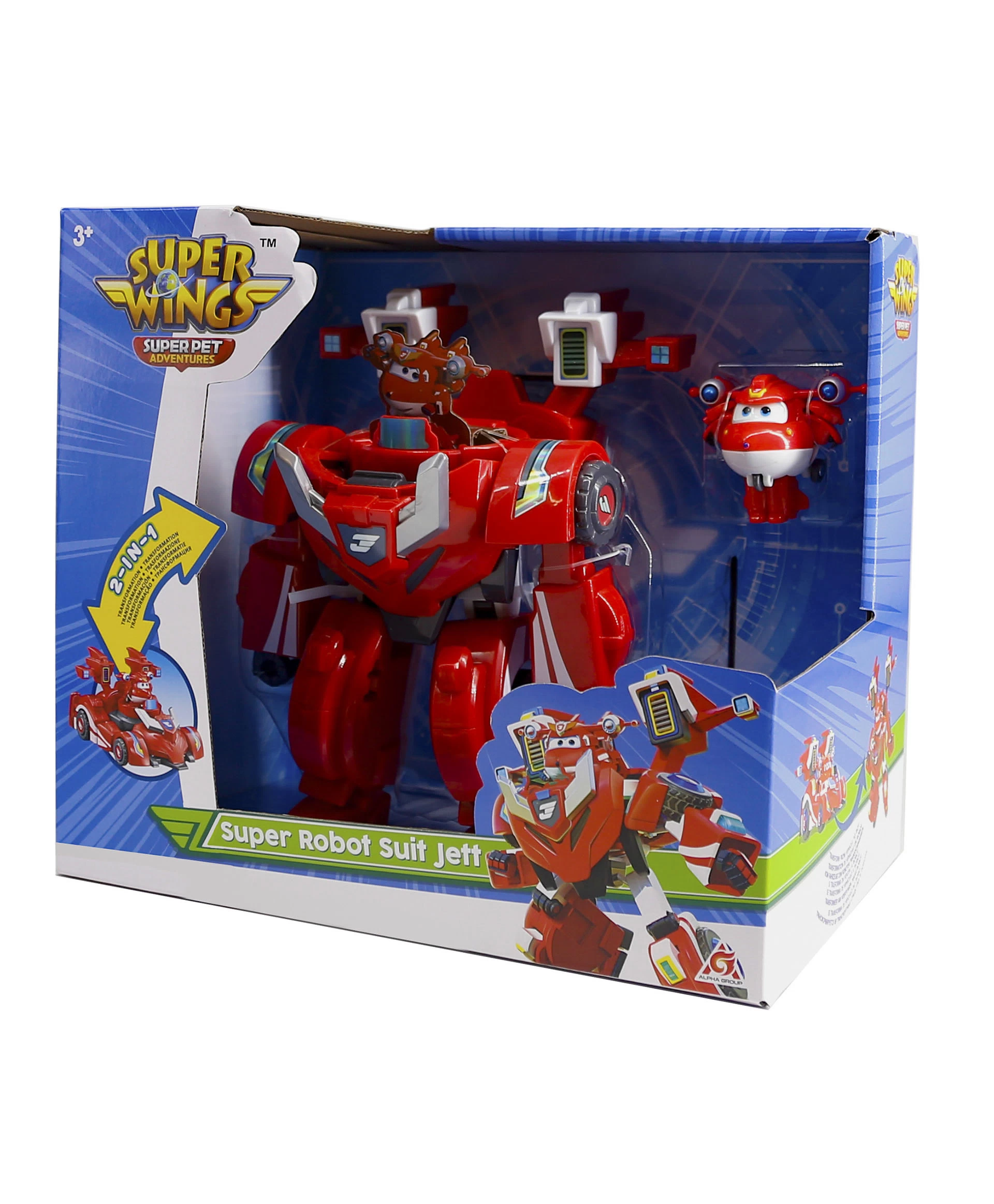 Игрушка-трансформер Super Wings Машина-трансформер с мини фигуркой Джетта / EU770351