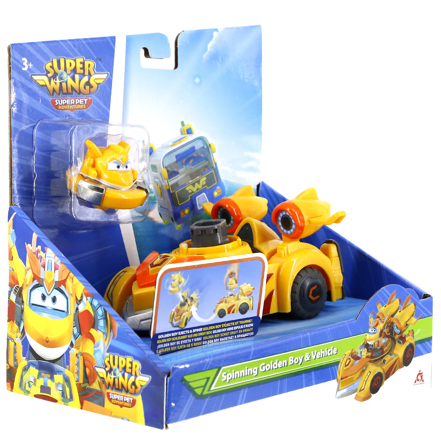 Автомобиль игрушечный Super Wings Машинка с вращающимся Голден Боем / EU770331