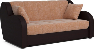 Диван Mebel-Ars Аккордеон Барон НПБ 180x200 (бежевый кордрой/экокожа коричневый) -