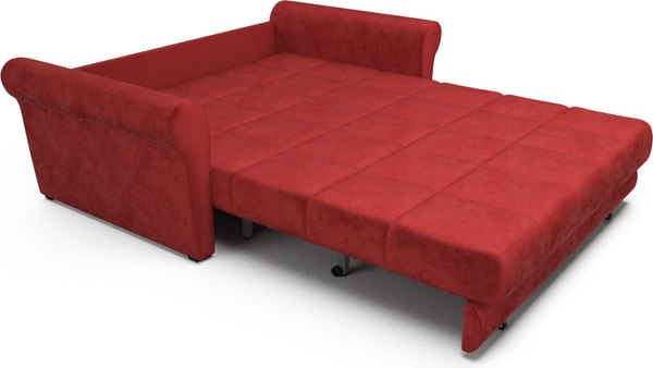 Диван Mebel-Ars Аккордеон Гранд НПБ 120x200 (бархат красный Star Velvet 3 Dark Red)