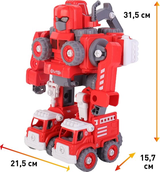 Игрушка-конструктор Givito Пожарный / G2411-483