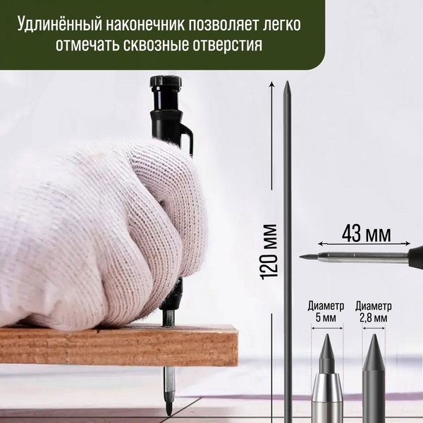 Карандаш строительный Tundra С точилкой / 9953714 (черный)