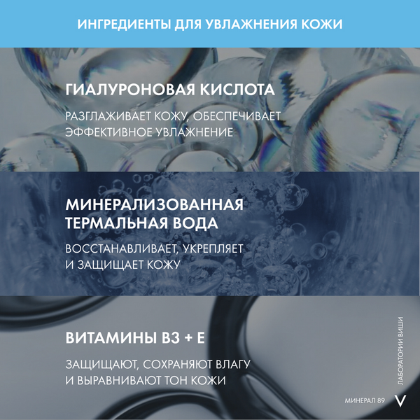 Гель для лица Vichy Mineral 89 матирующий для лица с увлажнением 48ч (50мл)