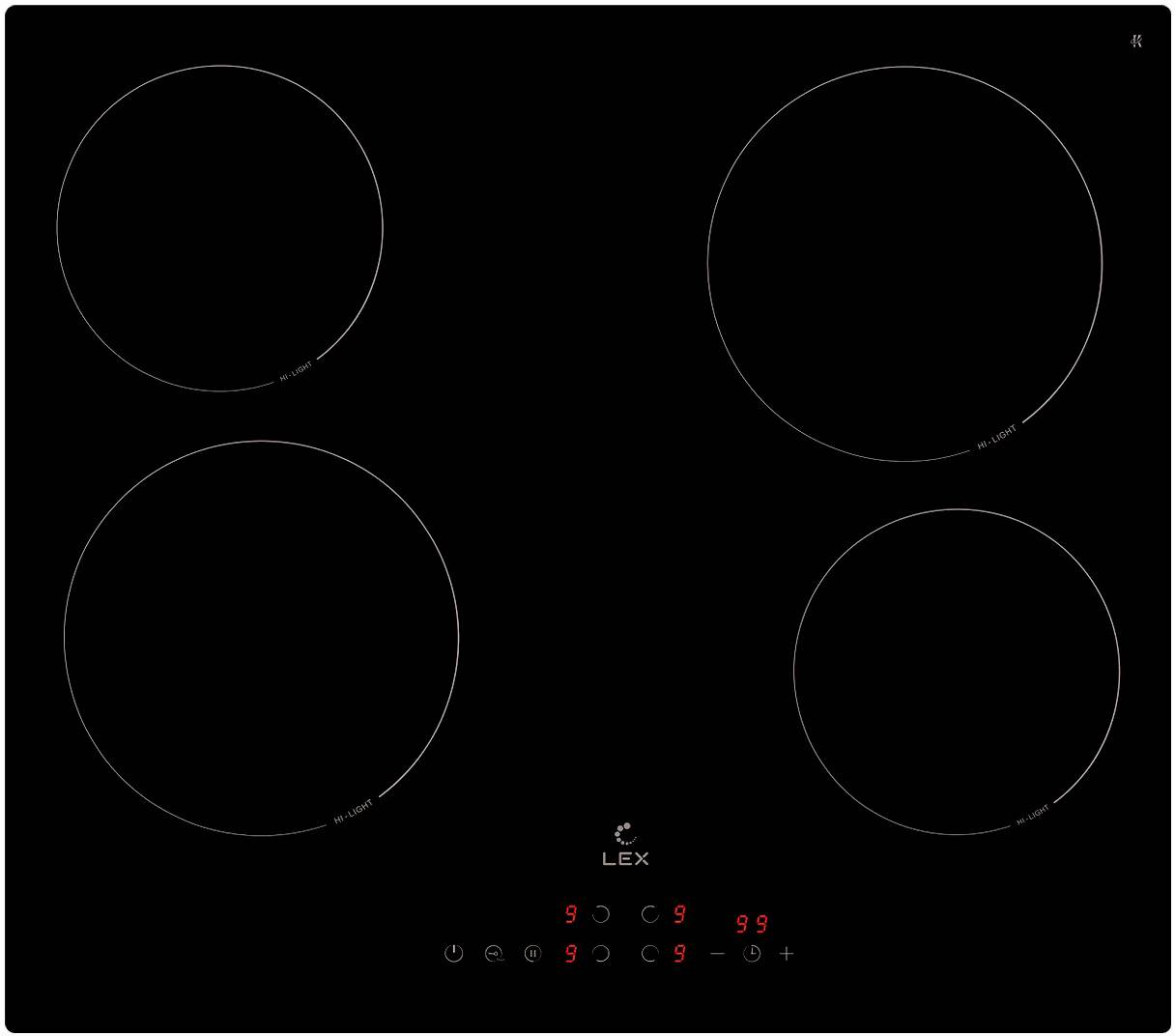 Электрическая варочная панель Lex EVH 6040B BL