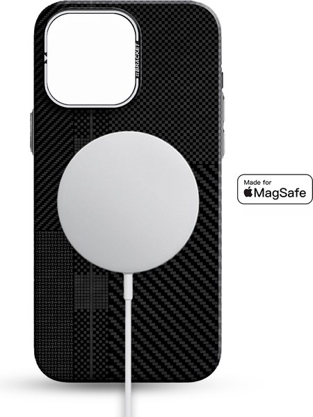 Чехол-накладка Luxo С MagSafe Квадраты карбона LF39 для Apple iPhone 15 (черный)