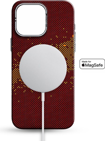 Чехол-накладка Luxo С MagSafe Карбоновая рябь J277 для Apple iPhone 15 Pro Max (бордовый)