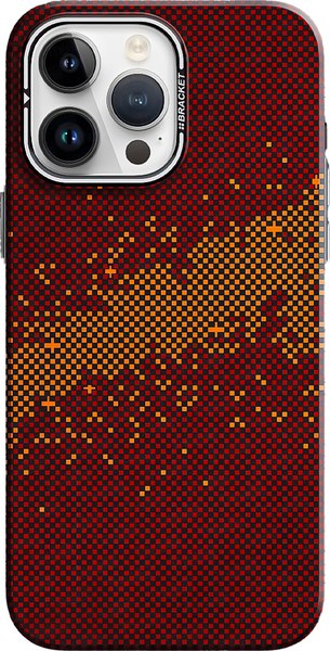 Чехол-накладка Luxo С MagSafe Карбоновая рябь J277 для Apple iPhone 15 Pro Max (бордовый)