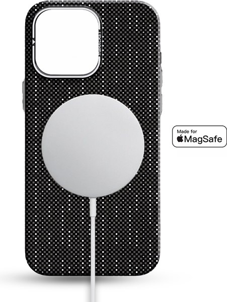 Чехол-накладка Luxo С MagSafe Карбоновая рябь J279 для Apple iPhone 15 Pro Max (серый)