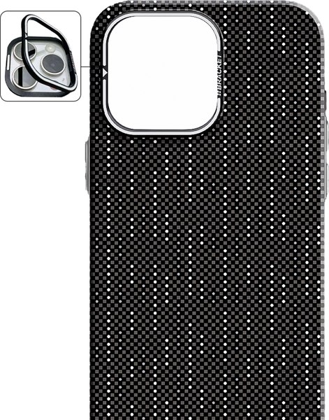 Чехол-накладка Luxo С MagSafe Карбоновая рябь J279 для Apple iPhone 15 Pro Max (серый)