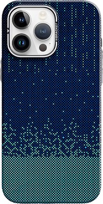 Чехол-накладка Luxo С MagSafe Карбоновый дождь LF77 для Apple iPhone 15 Pro Max (синий) - 