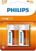 Комплект батареек Philips Longlife Zinc C R14L2B (2шт) - 