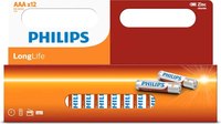 Комплект батареек Philips Longlife Zinc AAA R03L12B (12шт) - 