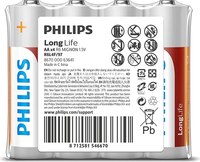 Комплект батареек Philips Longlife Zinc AA R6L4F (4шт) - 