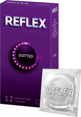 Презервативы reFLEX Dotted из натурального латекса в смазке №12 -
