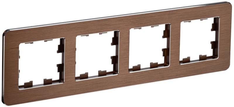 Рамка для выключателей и розеток IEK Brite BR-M42-M-21-K30 (металл/коричневый)