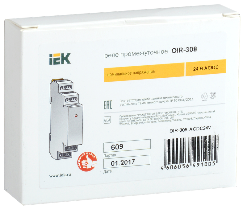 Реле промежуточное IEK OIR-308-ACDC24V — фото 2