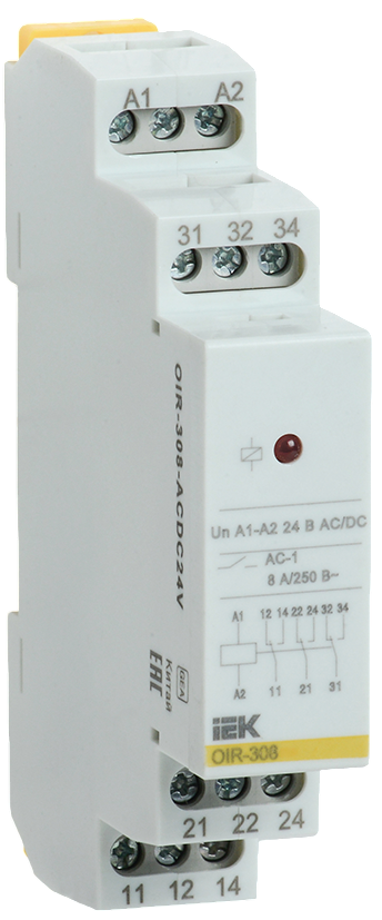 Реле промежуточное IEK OIR-308-ACDC24V