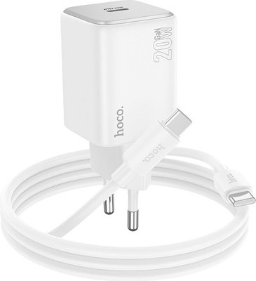 

Зарядное устройство сетевое, N40 PD20W + кабельType-C-Type-C