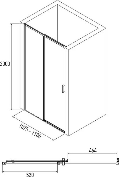 Купить Душевой уголок Alex Baitler 90x200 SG64B90 + стенка AB64B110 в Бобруйске