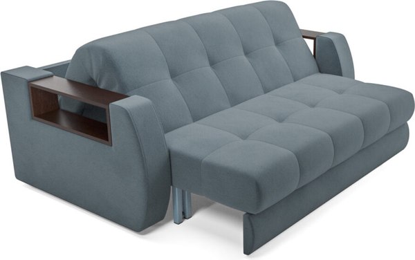 Диван Mebel-Ars Аккордеон Барон №3 ППУ 180x200 (велюр серый/синий HB-178/26)